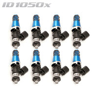 ID1050-XDS Injectors Set of 8, 60mm Length, 11mm Blue Adaptor Top, Denso Lower Cushion - Toyota Soarer/Lexus SC400 (1UZ-FE)