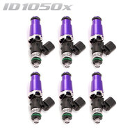 ID1050-XDS Injectors Set of 6, 60mm Length, 14mm Purple Adaptor Top, 14mm Lower O-Ring - Toyota Supra 2JZ-GTE/Holden V6/Porsche 993/996/997.1/BMW E36