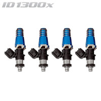 ID1300-XDS Injectors Set of 4, 60mm Length, 11mm Blue Adaptor Top, 204 Lower Cushion - Mazda MX-5 NA/NB 89-04
