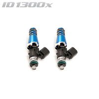 ID1300-XDS Injectors Set of 2, 60mm Length, 11mm Blue Adaptor Top, 14mm Lower O-Ring/-204 Lower Cushion - Mazda RX-7