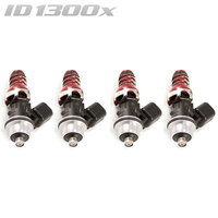 ID1300-XDS Injectors Set of 4, 48mm Length, 11mm Red Adaptor Top, Honda Lower Adaptor - Honda S2000 AP1 99-05