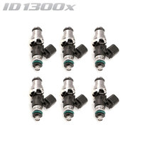 ID1300-XDS Injectors Set of 6, 48mm Length, 14mm Grey Adaptor Top, 14mm Lower O-ring - Ford XR6 FG/Nissan 350Z/Porsche GT2 996/997.1 TT/BMW M3 E46