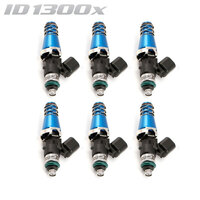 ID1300-XDS Injectors Set of 6, 60mm Length, 11mm Blue Adaptor Top, 14mm Lower O-Ring/11mm Machine O-Ring Retainer - Honda NSX