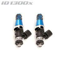 ID1300-XDS Injectors Set of 2, 60mm Length, 11mm Blue Adaptor Top, Denso Lower Cushion - Mazda RX-8 (Secondary Injector)