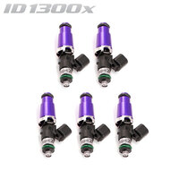 ID1300-XDS Injectors Set of 5, 60mm Length, 14mm Purple Adaptor Top, 14mm Lower O-Ring - Ford Focus XR5 LS/LT/LV