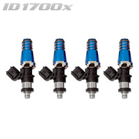 ID1700-XDS Injectors Set of 4, 60mm Length, 11mm Blue Adaptor Top, 204 Lower Cushion - Mazda MX-5 NA/NB 89-04