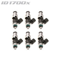 ID1700-XDS Injectors Set of 6, 48mm Length, 14mm Grey Adaptor Top, 14mm Lower O-ring - Ford XR6 FG/Nissan 350Z/Porsche GT2 996/997.1 TT/BMW M3 E46