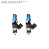ID2600-XDS Injectors Set of 2, 60mm Length, 11mm Blue Adaptor Top, 14mm Lower O-Ring/-204 Lower Cushion - Mazda RX-7