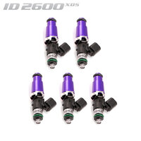 ID2600-XDS Injectors Set of 5, 60mm Length, 14mm Purple Adaptor Top, 14mm Lower O-Ring - Ford Focus XR5 LS/LT/LV