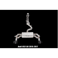 IPE (STAINLESS)EXHAUST SYSTEM-Catless Front Pipe + Mid Pipe + Valvetronic Muffler + Tips(Chrome Black)(RS3 (8V) Sportback(2015 - 2016))