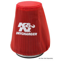 K&N 22-2030PR Air Filter Wrap DRYCHARGER WRAP; ROUND TAPERED RED