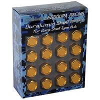 LEGGDURA RACING Shell Type Lock & Nut Set M12 x P1.5 (RL53) Gold
