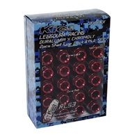 LEGGDURA RACING Shell Type Lock & Nut Set M12 x P1.5 (RL53) Red
