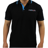 Proflow Polo Shirt Polyester Short Sleeve Logo Black. Blue Collar Men's X Small