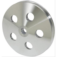 Proflow Power Steering Pulley Saginaw V-belt Style 1-groove Aluminum Chrome 5.80 in. O.D. Chev Keyway Each