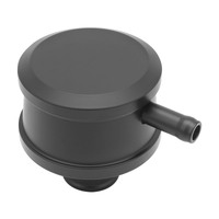 Proflow Breather Cap Push-In with Tube Smooth,Black Aluminum