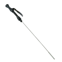 Proflow Engine Dipstick Braided Stainless Steel Black Billet Handle For Chevrolet Passenger Side Small Block