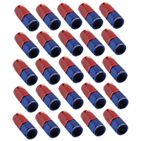 Proflow Bulk Pack Straight Hose End -08AN Hose to Female Blue/Red 25pc