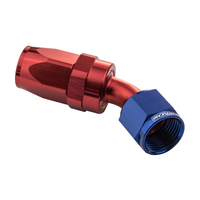 Proflow 45 Degree Hose End -04AN Hose to Female Blue/Red
