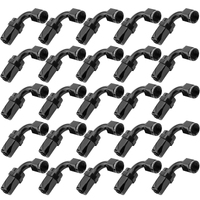 Proflow Bulk Pack 90 Degree Hose End -06AN Hose to Female Black 25pc