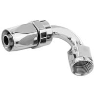 Proflow 120 Degree Hose End -08AN Hose to Female Polished