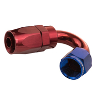 Proflow 150 Degree Hose End -04AN Hose to Female Blue/Red