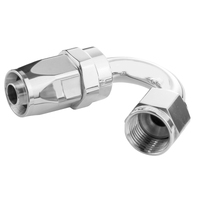 Proflow 150 Degree Hose End -08AN Hose to Female Polished