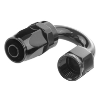 Proflow 180 Degree Hose End -08AN Hose to Female Black