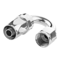 Proflow 180 Degree Hose End -08AN Hose to Female Polished