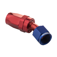 Proflow 30 Degree Hose End -04AN Hose to Female Blue/Red