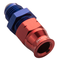 Proflow 1/2in. Tube To Male -08AN Hose End Aluminium Tube Adaptor Blue/Red