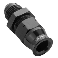 Proflow 1/2in. Tube To Male -08AN Hose End Aluminium Tube Adaptor Black