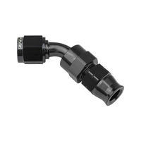 Proflow 3/8in. Tube 45 Degree To Female -06AN Hose End Tube Adaptor Black