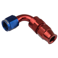 Proflow 5/16in. Tube 90 Degree To Female -06AN Hose End Tube Adaptor Blue/Red