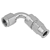 Proflow 5/16in. Tube 90 Degree To Female -06AN Hose End Tube Adaptor Silver