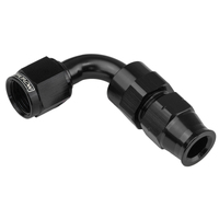 Proflow 1/2in. Tube 90 Degree To Female -08AN Hose End Tube Adaptor Black