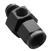 Proflow Straight Male Adaptor - Female Adaptor -16AN 1/8in. NPT Gauge Port Hose End Black