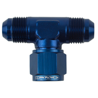 Proflow AN Tee -06AN Female Swivel Coupler Hose End On Side Blue