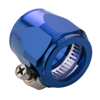 Proflow Aluminium Hex Hose Finisher Clamp 20.6mm ID Blue