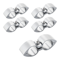Proflow Twin Hose Clamp Separators 5 pack 06AN Silver 14mm Hole