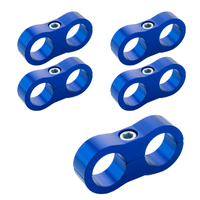 Proflow Aluminium Hose & Tubing Clamp Separators 5 pack Clamp 5mm ID Hole Blue