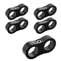 Proflow Aluminium Hose & Tubing Clamp Separators 5 pack Clamp 8mm ID Hole Black