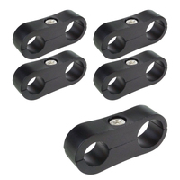 Proflow Billet Aluminium Hose & Tubing Clamp Separators 5 pack, Clamps 13mm -16mm Black