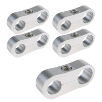 Proflow Billet Aluminium Hose & Tubing Clamp Separators 5 pack, Clamps 16mm -19mm Silver