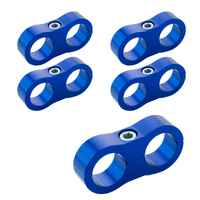 Proflow Aluminium Hose & Tubing Clamp Separators 5 pack Clamp 23.8mm ID Hole Blue