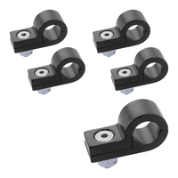 Proflow Billet 5 Piece Hose Mounting P-Clamp 5 Pack 4.7mm ID Hole Black