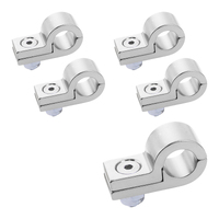 Proflow Billet 5 Piece Hose Mounting P-Clamp 5 Pack 4.7mm ID Hole Silver