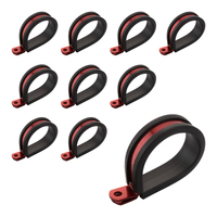 Proflow Cushioned Hose Mounting P-Clamp 4.7mm Red 10 Pack