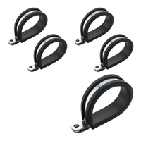 Proflow Cushioned Hose Mounting P-Clamp 15.8mm Silver 5 Pack