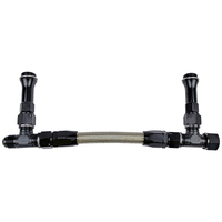 Proflow Fuel Line kit Holley 4500 -8 AN Single Inlet Swivel-Seal Stainless Steel Hose Black